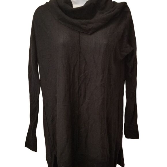 Tahari Womens Cowl Neck Sweater 100% Merino Wool Black Long Sleeve - Picture 1 of 10